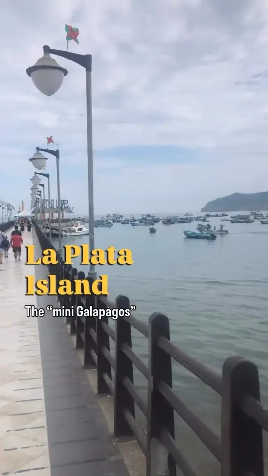 Reel cover: the pier at Puerto López, titled La Plata Island, the mini Galápagos