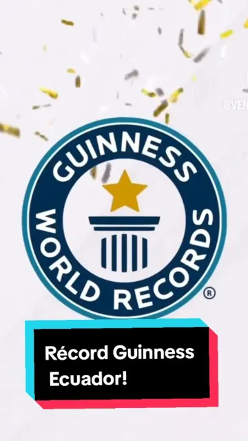 Cover of Allyson’s TikTok video from the Guinness World Records chocolate bar event: the Guinness logo and the words “Récord Guinness Ecuador!”
